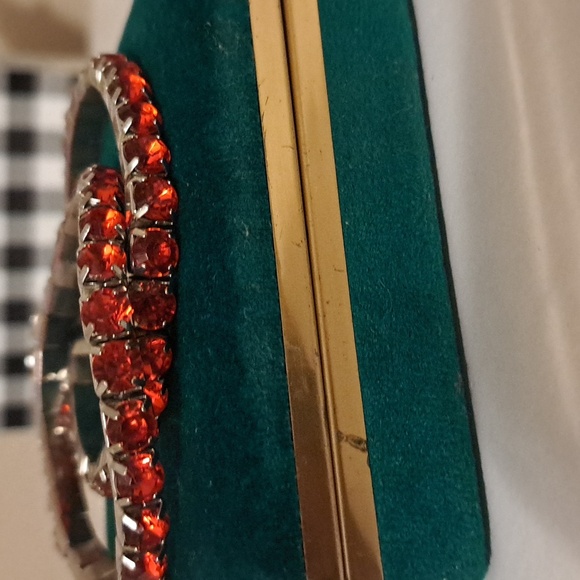 Bundle of 9 Super Sparkly Silver Gold and Red Glam Rhinestone Bracelets - Picture 7 of 12